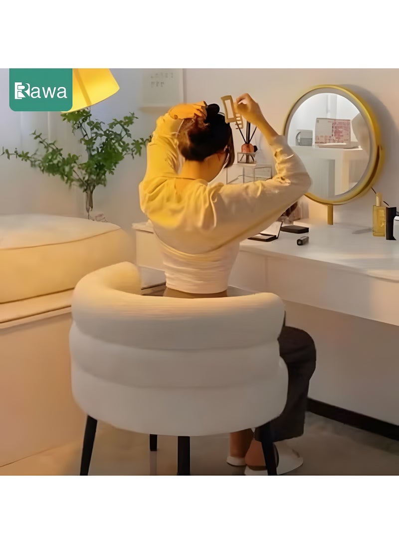 روعة كرسي بوكل عصري بأرجل على الطراز الاسكندنافي  كرسي تزيين، كرسي تزيين غرفة نوم، أبيض - Image 2